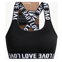 Women Elastic Cross Back Comfortable High Support Sports Bra For Yoga Fitness S juoda