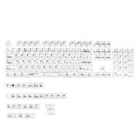 132Keys Russian Crystal Transparents Lettering Keycaps Original Profile PC Keycap for Mechanical Keyboards Layout RGBs Backlit Keycap gray