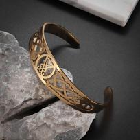 Cross Cuff Adjustable Bracelet Seal Satan Amulet Stainless Steel Bracelet