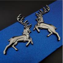 Yilu Pingan 3D Antler Car Logo Metal Decal for Personalized Vehicle Decoration Left