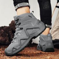 Men's Ultralight Tactical Desert Boots Outdoor Hiking Shoes Rugged Non-Slip Sole for Multi-Terrain Trekking Sport Activities 39 pilka spalva