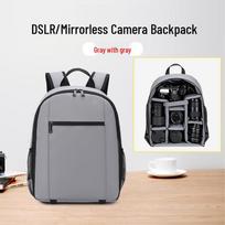 Compact Camera Backpack for Canon, Nikon, Sony Mirrorless/SLR - Double Shoulder Design for Outdoor Photography gray