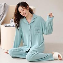 Pajamas Women'S Autumn And Winter German Velvet Long-Sleeved Cardigan Simple Loungewear Thin Velvet Warm Suit Soft M