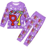 19700 Kids Boys Girls Steal a Brainrot 67 Six Seven Print Long Sleeves T-Shirt Pants Pajamas Sleepwear Sets 160cm gray