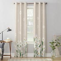White Daisy Flower Window Curtains for Living Room Kitchen Valances Curtain Fashion Curtains for Bedroom 135W x 60H(cm) x1