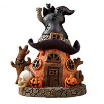Witch House Ornament House Ornament with Led Light Spooky Halloween Witch House Statue with Led Light Magical for Home for A