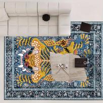 Tibetan Tiger Carpet Persian-Style Bedroom Area Rug Mat Exotic National Pattern Holiday Rectangle Bath Winter Decoration Rug 40X60cm-16x24in