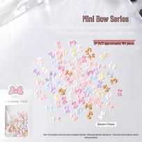 Mini Bow Candy Color Nail Charms: 100 Resin Bowtie Decorations