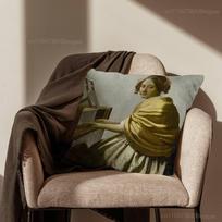 Art V-Vermeer-ES Girl Throw Pillow Case For 45*45cm,55*55cm,30*30cm,Car Pillowcase Home Bedchamber Decor Gift 30cmx30cm