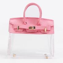 Mini Cosmetic Bag Car Key Pack Lipstick Perfume Car Key Storage Bag Exquisite Mini Transparent Jelly Key Bag Pendant rožinė