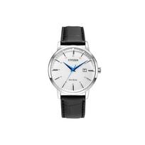 Citizen Eco Drive Šviesos energija Maitinamas Kvarcinis Mechanizmas Karvės Odos Dirželis Laikrodis Unisex Baltas Ciferblatas BM7461-18A White white