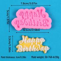 Happy Birthday Silicone Cake Mold for DIY Fondant & Chocolate Decorations