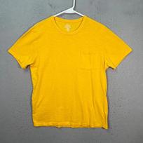 J. Crew Mens Size Medium Garment-Dyed Yellow Pocket T Shirt Slub Cotton 2XL