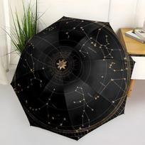 Celestial Constellation Map Wall Art Decor Umbrella, Cute Umbrella with Cute Design, Portable 3-Fold Compact Umbrella for Men & Women, Valentine's Day