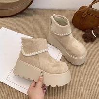 Super fire lace Martin boots women's 2025 new autumn and winter retro versatile small muffin bottom heightening short boots 35