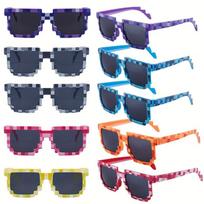 10 Pieces of Color Pixel Glasses Retro 8-bit Pixelated Frame Bachelor Party Gifts and Themed Event Fun Accessories