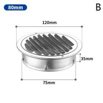 75-200Mm 201 Stainless Steel Wall Air Vent Grille Exterior Round Ducting Ventilation Grilles Duct Hood Durable Vent Cap