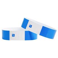 100 Pcs Paper Tyvek Wristbands Waterproof Party Disposable Wristbands Playground Ticket Bar Identity Bracelets ID Wrist Bands mėlyna