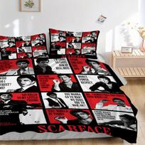 Scarface Quotes Poster Bedding Set Comforter Cover Gift for Bedroom,Includes 1 Cover and 2 Pillowcases, No InsertB510 135x200cm