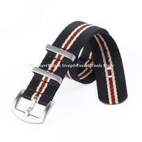 Ribbed Watch Strap 18mm 20mm 22mm for Omega 007 Military Sport Nylon Watch Band Braid Ballistic Fabric Watchband Accessories 20mm black