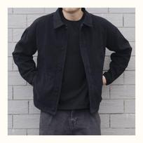 Men's Korean-Style Black Denim Jacket: Trendy, Simple, Versatile, Loose Fit for Teens and Students, Perfect for Autumn and Winter. S