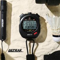 ULTRAK DT495P Vandeniui atsparus elektroninis chronometras: 500 ratų 3 eilučių ekrano laikmatis lengvosios atletikos treniruotėms pilka spalva