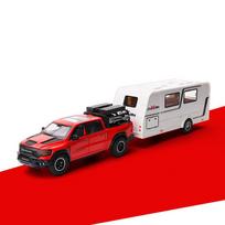 1:32 Mammoth 1000 RAM TRX Motor Home Trailer RV Pick Car Alloy Model Car Diecast Metal SoundLight Children Toy Car Vehicles