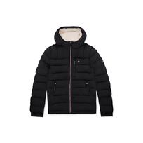 Tommy Hilfiger Solid Color Zipper Pocket Hooded Long Sleeve Down Jacket Men jackets 151AP213-BLACK M