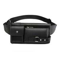 Adjustable Belt Strap Multi Pocket Fanny Pack Waterproof PU Leather Waist Bag  Cycling Small juoda