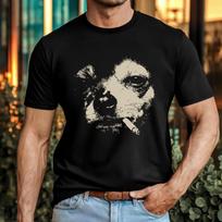 Smoking Chihuahua T-Shirt Funny Dog Meme Grunge Effect Dog Lovers Gift Tee Top XL