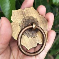 Antique Bronze Brass Drawer Knob Back Plate Drop Ring Pulls Dresser Pulls Knobs Kitchen Cabinet Door Knobs Handles Cupboard Smaller Ring antikvarinės žalvario spalvos