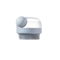Silikoninis skystas šampūnas su galvos odos valymo ir masažo šepetėliu shower brush pilka