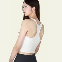 One-Piece Sports Bra with Shock-Absorbing Pads - Pilates & Fitness Vest Small