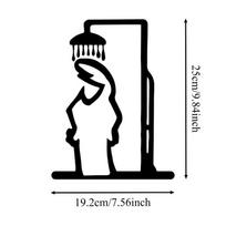 Black Shower Figure Wall Decoration Minimalist Line Metal Bathroom Sign Rustic Door Sign Funny Door Topper Home Decoration