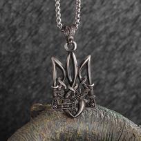 Trident Alloy Necklace - European & American Viking Style in Thai Silver Retro Design sidabras