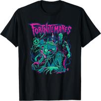 Fortnite Helovino Fortnitemares Retro Siaubo Grupės Nuotrauka Marškinėliai S juoda