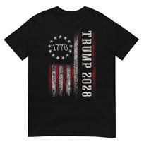 Trump 2028 Vote Donald Trump America US Flag Vintage T-Shirt S