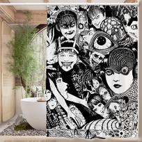 J-Junji Ito T-Tomie 1PC Printed Shower Curtain Waterproof Washable With 12 Hooks Bathroom Shower Home Use 90x180 cm