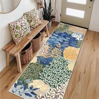 Boho Leaves Floral Print Runner Rug Long Non Slip Entryway Floor Mat Autumn Winter Indoor Carpet for Kitchen Bathroom Bedroom 40X120CM