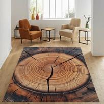 3D Illusion Vortex Rug Hypnotic Brown Tunnel Carpet with Infinite Depth Effect A Striking Optical Art Floor Modern Living Room 40x60cm