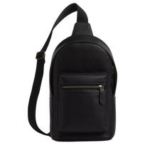 Coach 20 Zipper Adjustable Shoulder Strap Pebble Leather Crossbody Waist Bag Small Men bags Black CY206-QBBK Basic Set (Bag+Dust Bag)