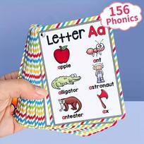 1/2pcs English 26 Letters Alphabet Phonics Pocket Flash Cards Early Instructive Educational English Word Playthings įvairiaspalvis