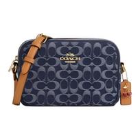 Coach 22 Classic Print Denim Shoulder Bag Small Women Shoulder Bag Blue CAA74-IMXIA Basic Set (Bag+Dust Bag)
