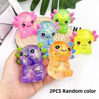 Axolotl Stress Balls Squishy Sensory Fidget Toys Stress Relief Malt Sugar Ball Cute Animal Squeeze Toys for Kids Birthday Gift