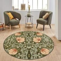 Abstract Landscape Round Rug Earth Tones Circle Mat Anti-Slip Abstract Mountains Rug Boho Landscape Rug Minimalist Round Carpet 60cmx60cm