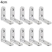 10Pcs Corner Bracket Rustproof L-shaped Stainless Steel Shelf Stand Corner Brace for Furniture 4cm