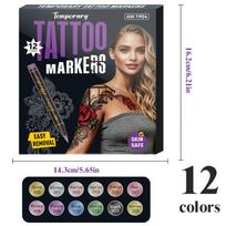 24 Colors Soft-Tip Body Painting Skin Marker Tattoo Marker, Disposable Drawing Festival Party DIY Decoration Colouring Markers