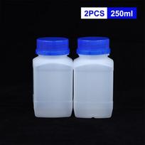 2Pcs 250/500/800Ml White Hdpe Plastic Empty Square Bottle Reagent Bottle Laboratory Sample Vials Anti-Theft Blue Screw Cap 250ml