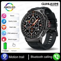 2026 New GPS Outdoor Sports Smart Watch Men AMOLED Screen NFC Flashlight Heart Rate Waterproof Bluetooth Call 750mAh Sport  Fitness Men SmartWatch silicone belt juoda
