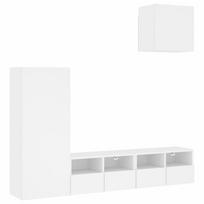 vidaXL Sieninė TV sekcija, 4 dalių, baltos spalvos, apdirbta mediena